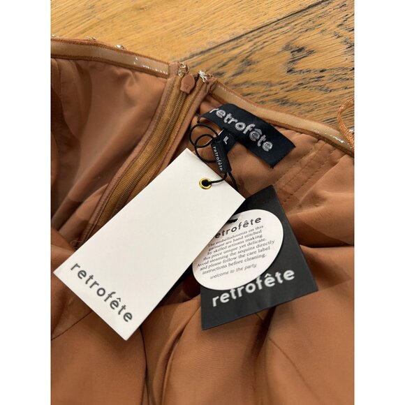 retrofete Evie Strapless Bustier Sequin Dress Silver & Nude Womens Large - Picture 11 of 15